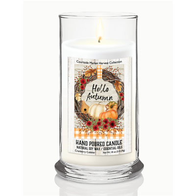 Hello Autumn 18 oz Status Candle Glass