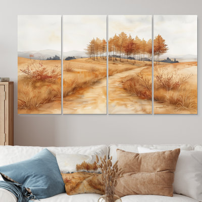 «Brown Meadows in Canada II», ensemble d'impression d'art mural campagne