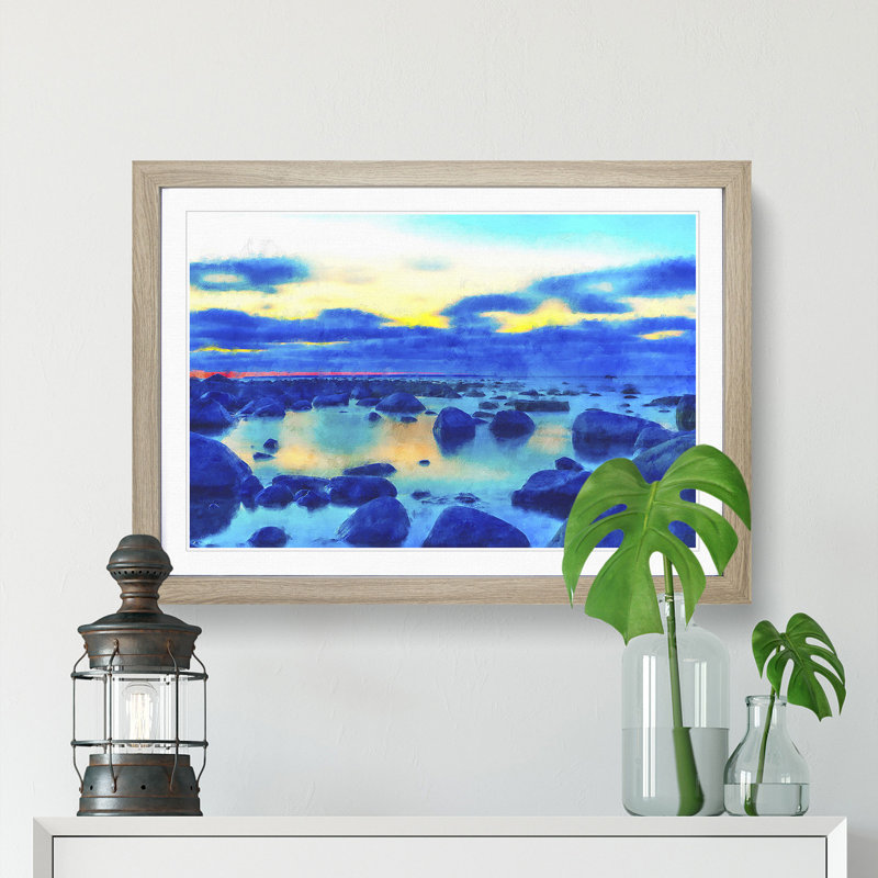 The Baltic Sea in Estonia - Picture Frame Painting Print, Oak Framed, 62cm H x 87cm W x 2cm D
