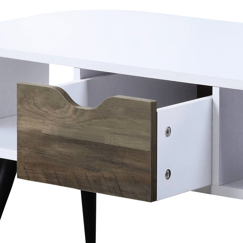 Table basse à la mode blanche et noire avec un tiroir pratique pour les essentiels et les compartiments de rangement