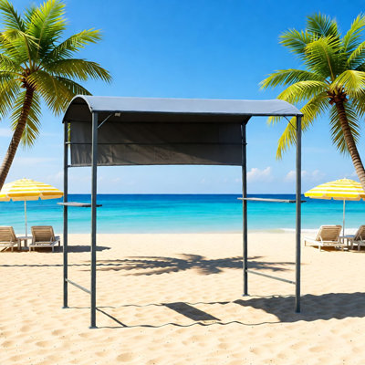 Grill Gazebo BBQ Canopy with Sun Shade Panel Side Awning