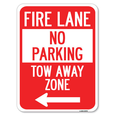 Fire Lane, Tow-Away Zone With Left Arrow/23978