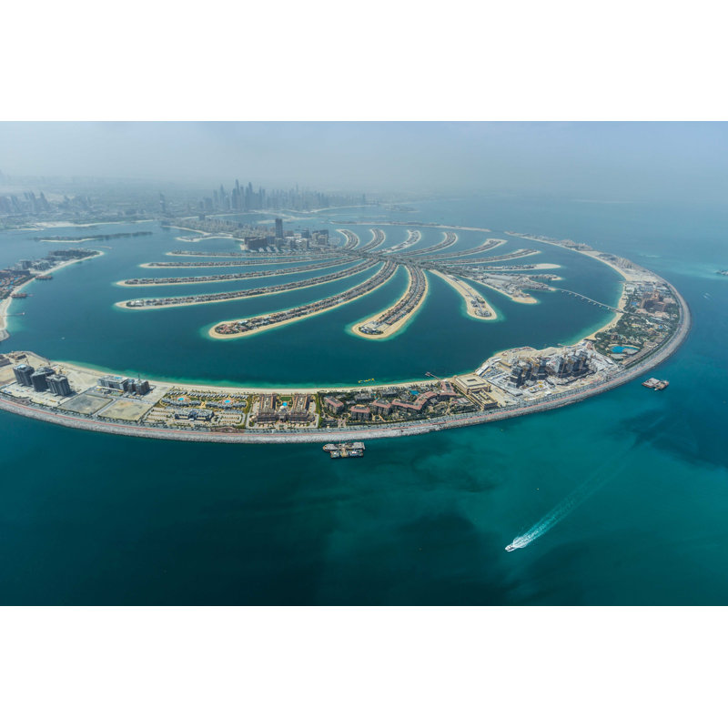 Palmier artificiel de Dubaï - photographie sur toile tendue, H 12 po x l 18 po