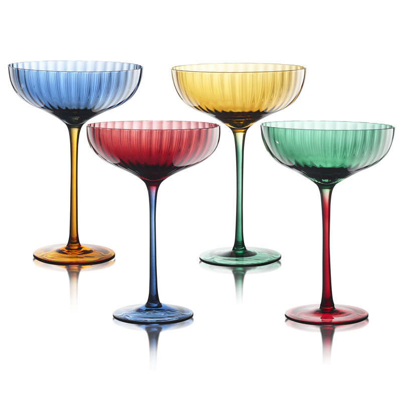 Ivy Bronx Kilah - 4 pièces 12 oz Ensemble de verres à pied en verre
