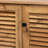 Mylene 2-Slatted Door Oak Finish 8-Shelves Shoe Cabinet, 27.2" H X 44.15" W X 14.29" D