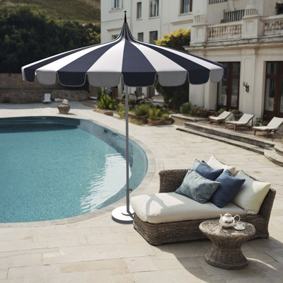 Tayeko Striped Scalloped Market Umbrella