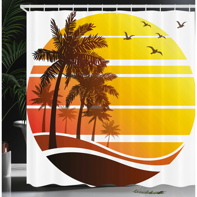 Shower Curtain with Hooks Included, 75"H x 69"W