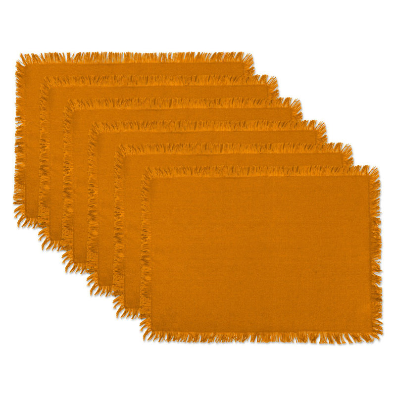 Laszlo Cotton Rectangle Placemat, Pumpkin Spice