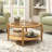 Cordoves 29'' Solid Wood Rattan Coffee Table with Glass Top