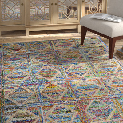 Tapis géométrique 80% coton et 20% jute touffeté à la main Anaheim