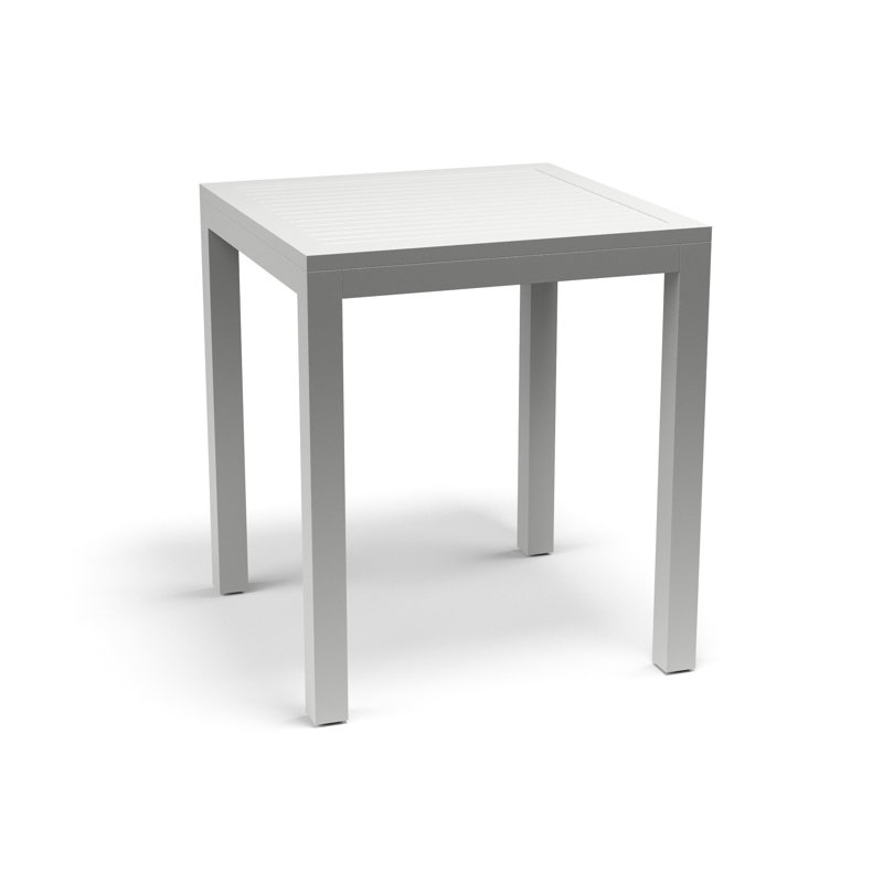 Naples Outdoor Square Dining Table, Satin White, 41"H x 36"W x 36"W