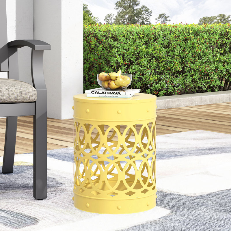 Table de bout d'extérieur en métal - Grand, Jaune, Jaune, Jaune