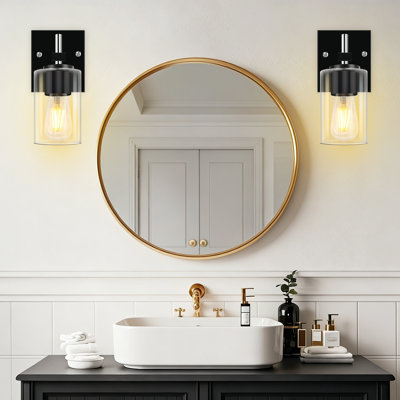Luminaire de meuble-lavabo simple avec abat-jour transparent, style moderne pour miroir de meuble-lavabo
