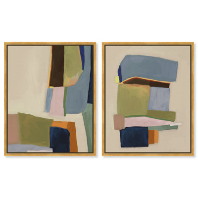 Colro View Set Abstract Canvas Print by Oliver Gal, Black Frame, 16 x 20