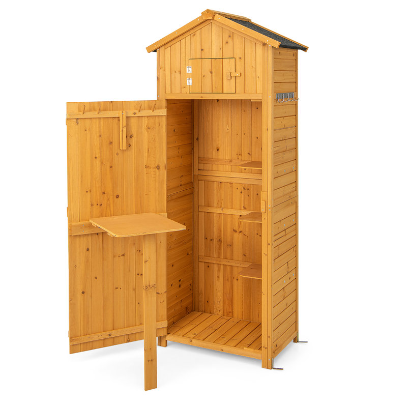 6 ft. W x 2 ft. D Solid Wood Vertical Tool Shed