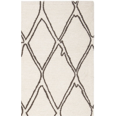 Samaira Geometric Hand Tufted Wool Ivory/Grey Area Rug