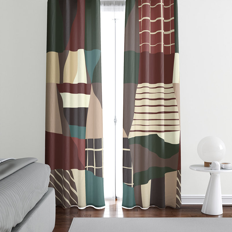 Panneaux de rideaux semi-transparents abstraits, L 20 po x L 61 po