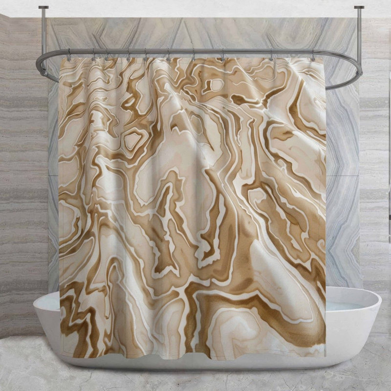 Rideau de douche à motif topographique, H 83 po x l 70 po
