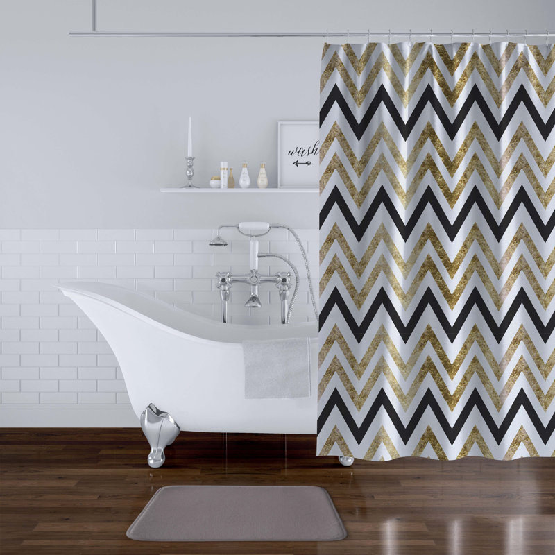 Chevron Shower Curtain, 70" H x 71" W