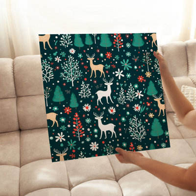 «Holiday Christmas Reindeer I», reproduction d'art moderne sans cadre