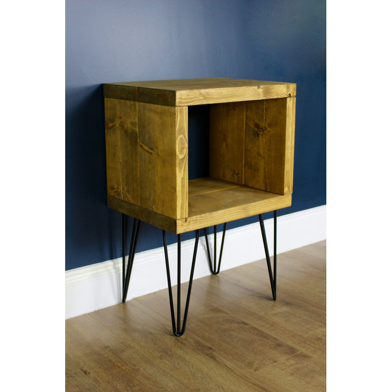 Adler Solid Wood End Table, Medium Oak