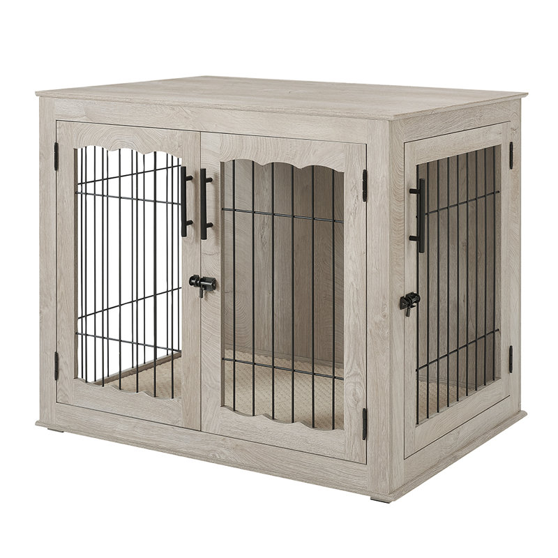 Audreena Furniture Style Crate with 2 Doors, Weathered Gray, Large (31" H x 37" W x 27" D)