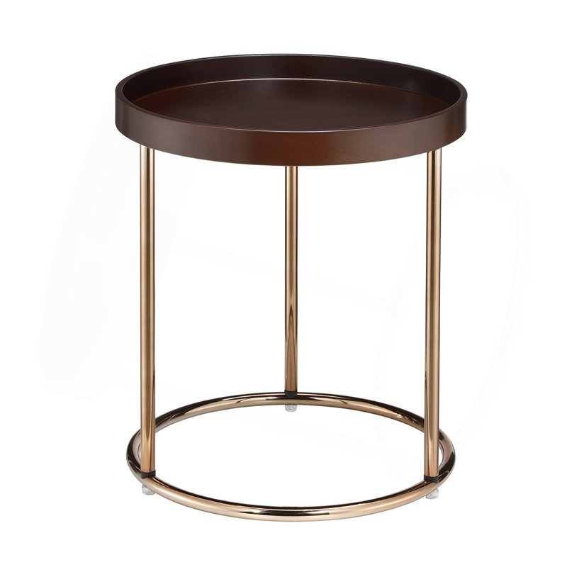Table-plateau ronde Genoa avec cadre, espresso