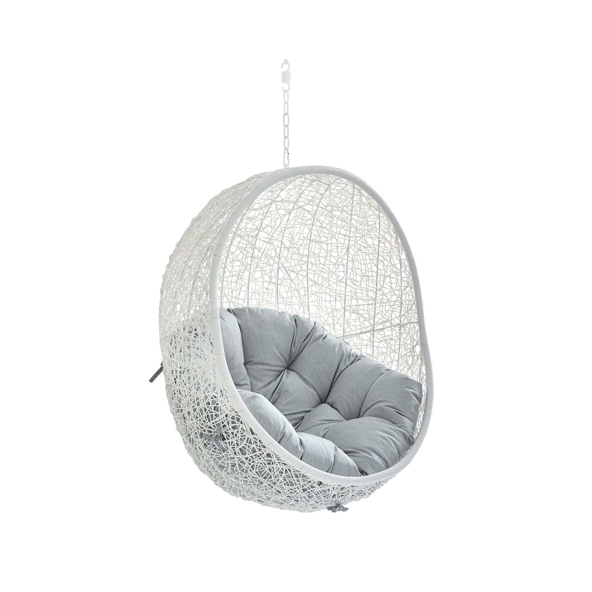 Modway Hide Sunbrella Fabric Swing Outdoor Patio Lounge Chair without Stand, White/Gray