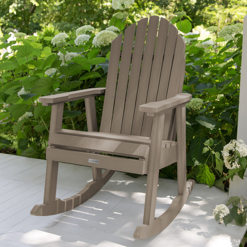 Hamilton Recycled Plastic Adirondack Rocking Chair, Brown
