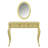 Makeup Vanity Desk with Oval Mirror-130870058