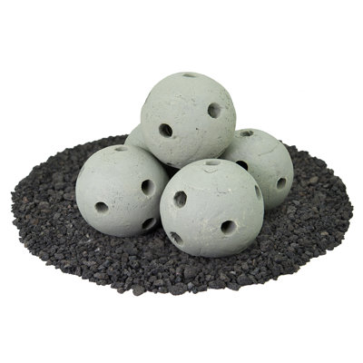 Ensemble de 4 billes de feu creuses en céramique