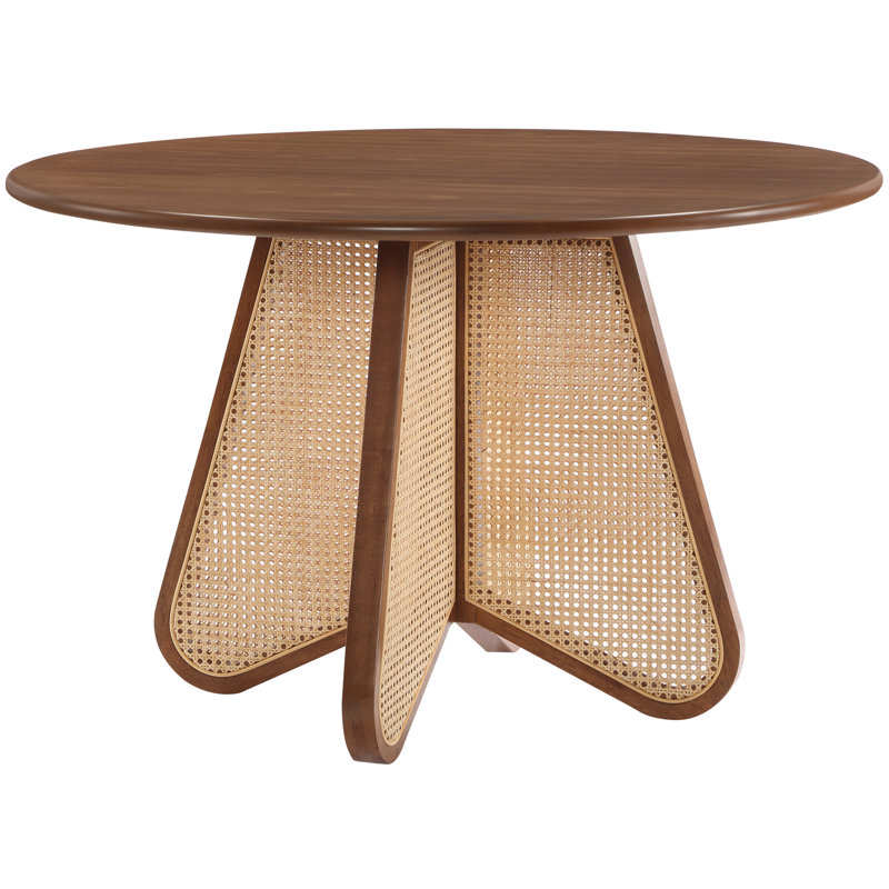 Round Dining Table, Walnut/Walnut/Beige