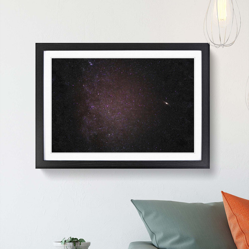 Starry Sky in Pink in Abstract - Picture Frame Graphic Art Print, Black Framed, 48cm H x 65cm W x 2cm D