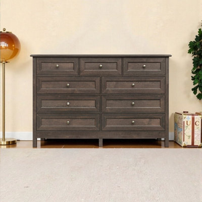 Commode 9 tiroirs 55 po Rustic