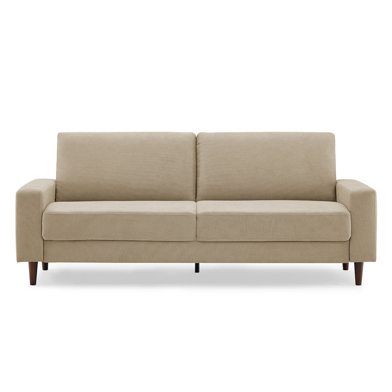 Elegido 213.1Cm Square Arms Sofa, Beige Polyester Blend