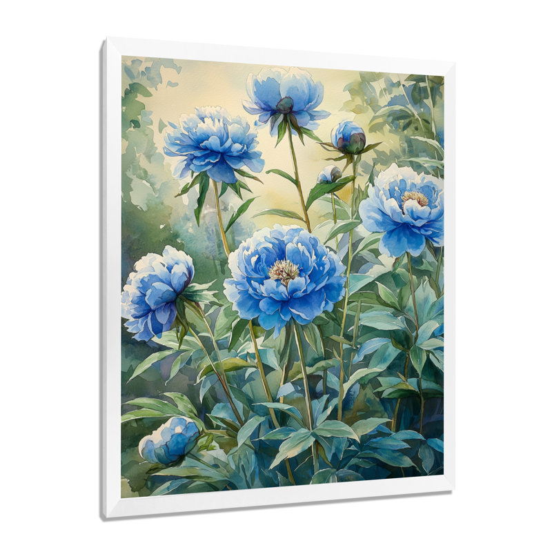 Albertine - Art mural sur toile à motif floral, Impression d'un seul cadre photo, H 20 po x l 12 po, Blanc