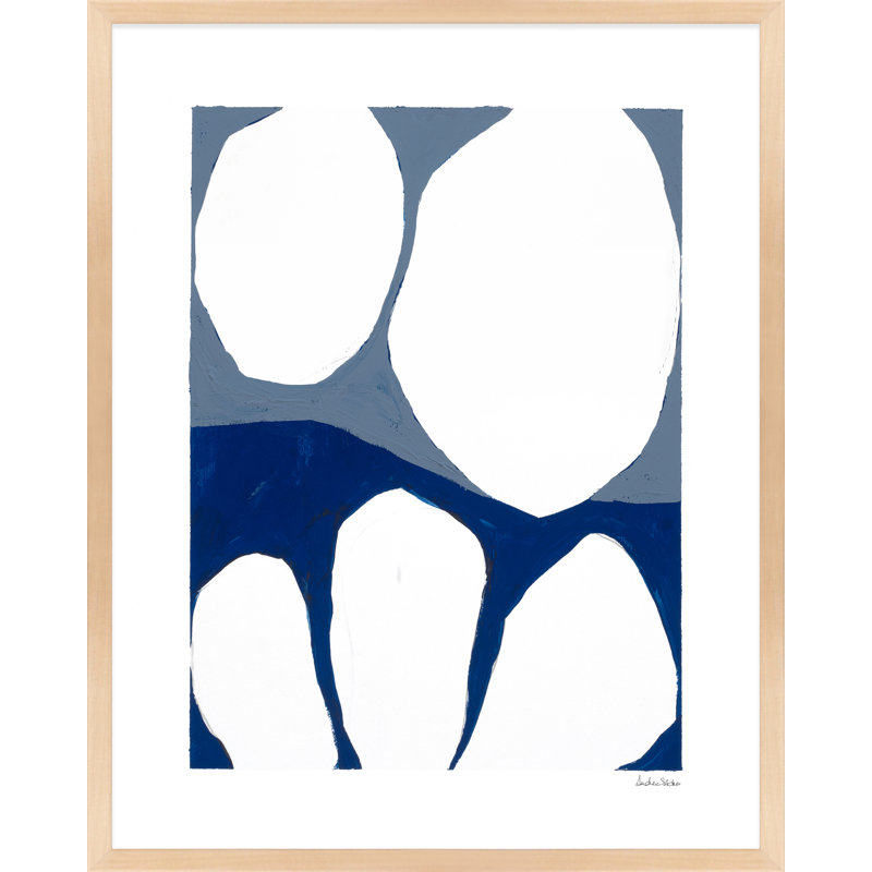 Contemporary Blues 3 Print by Andrea Stokes, Maple Wood, 25" H x 20" W
