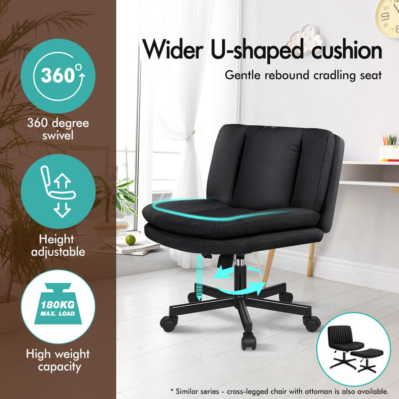 Office Chair, Linen Black
