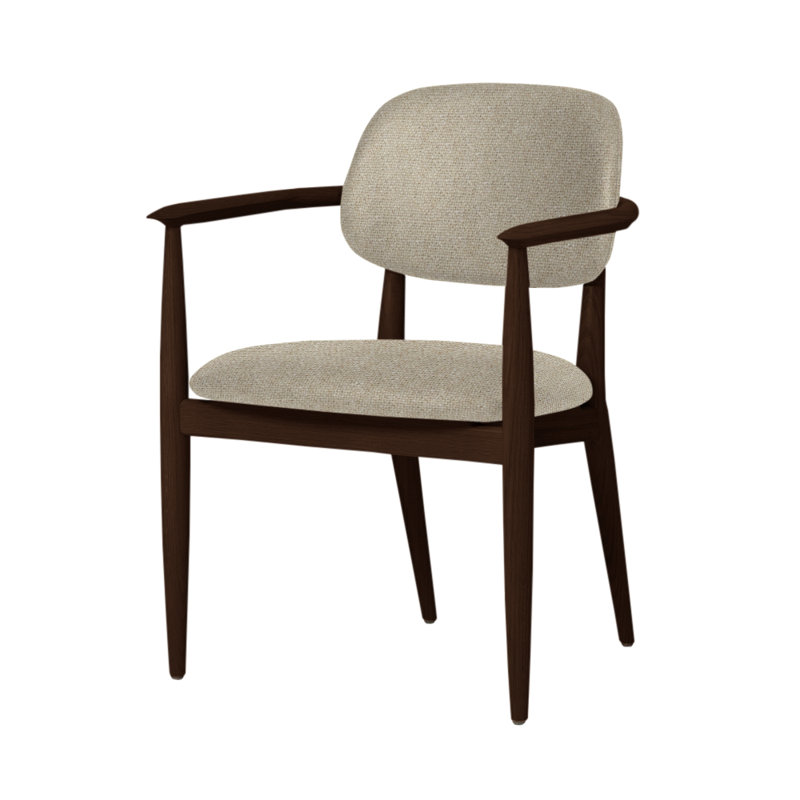 Chaise Slow de Space Copenhagen, Chêne brun foncé, Lin principal MLF20