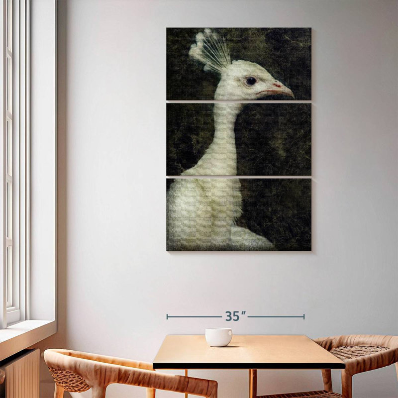 Brampt White Peacock, 65" H x 42" W