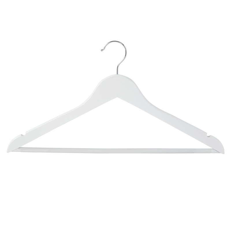 White Wood Non-Slip Swivel Hook Hangers, 24-Pack