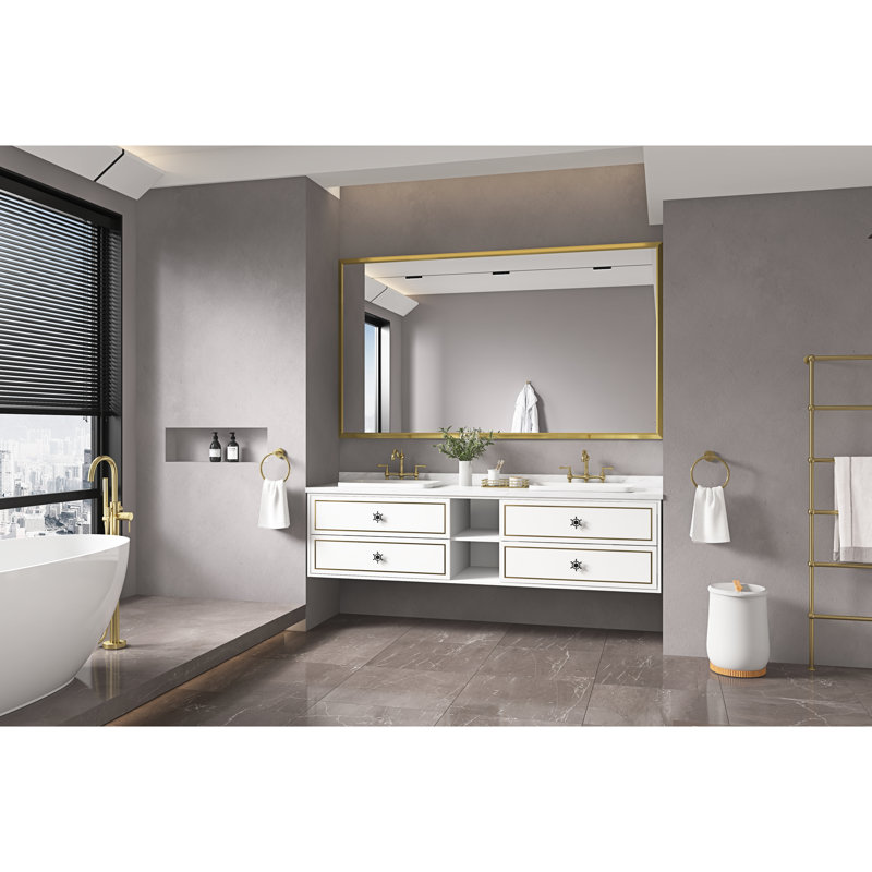 96 po L 48 po H Miroir de salle de bain en métal