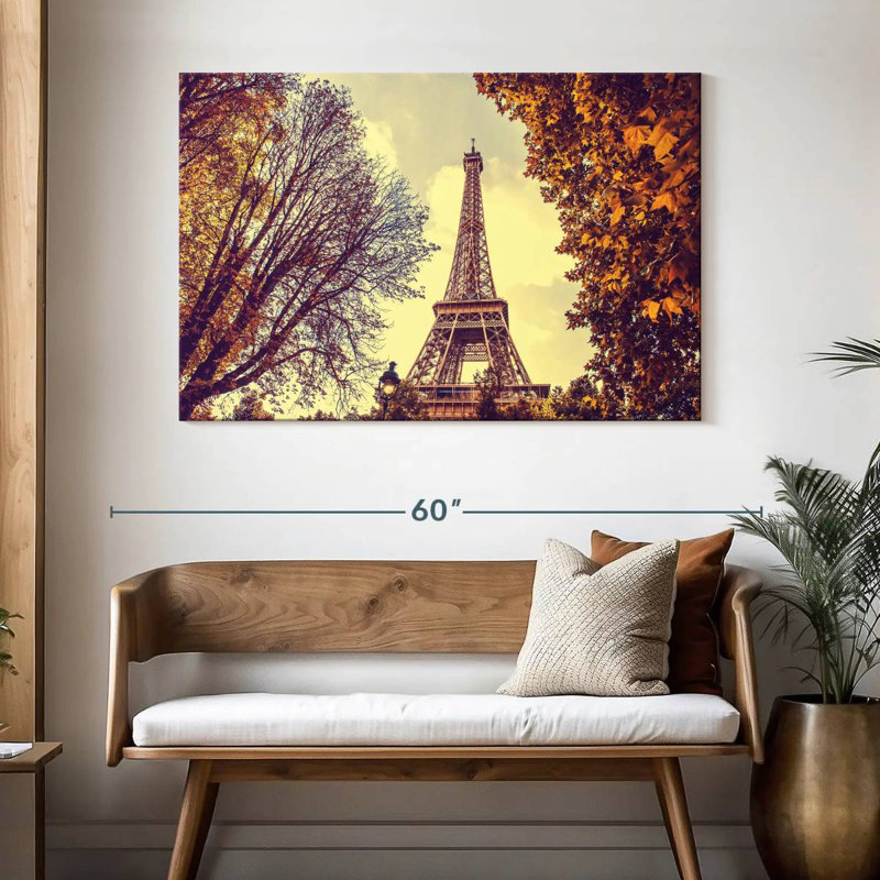 Tour Eiffel Ravi en automne, H 32 po x l 48 po
