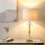 Concettina 82cm Living Room Table Lamp with Glass Base, Bedside Buffet Lamp with Linen Shade