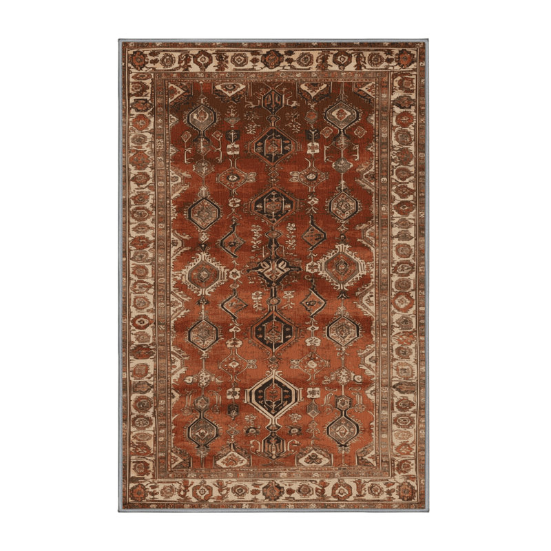Tapis brun lavable à la machine, Rectangle 5 pi x 8 pi