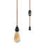 Ensemble de luminaire suspendu Corde de chanvre avec gradateur, cordon d'éclairage suspendu rétro (abat-jour non inclus)