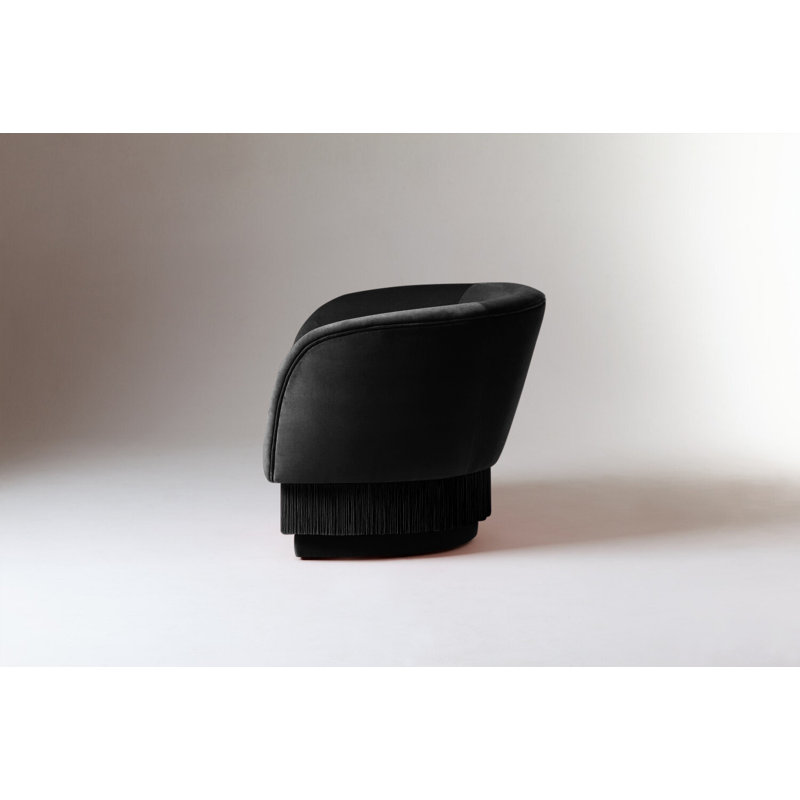 La Folie Barrel Chair, Black Velvet