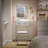 Small Makeup Vanity Set with LED Mirror & Stool-393462894