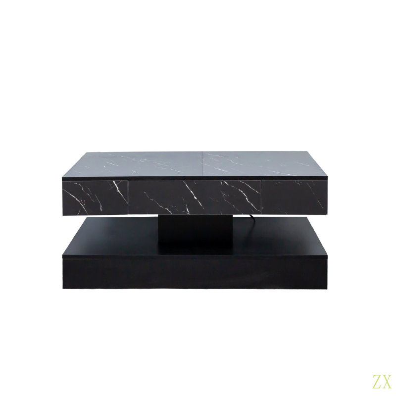 16.93IN High LED Coffee Table,Modern Coffee Table For Living Room,Living Room Tables,Large Living Room Furniture,LED Lights