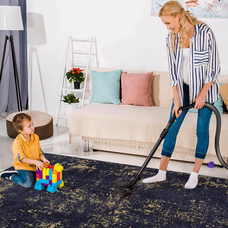 Tapis décoratif lavable, à poils courts, antidérapant, antidérapant, pliable, adapté aux enfants et aux animaux de compagnie